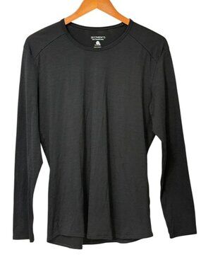 Segments Women's Merino Wool Top Black Long Sleeve Round Neck Base Layer Size XL